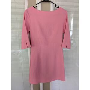 Krizia d. Womens Pink Round Neck 3/4 Slit Sleeve Sheath Dress Size M Business